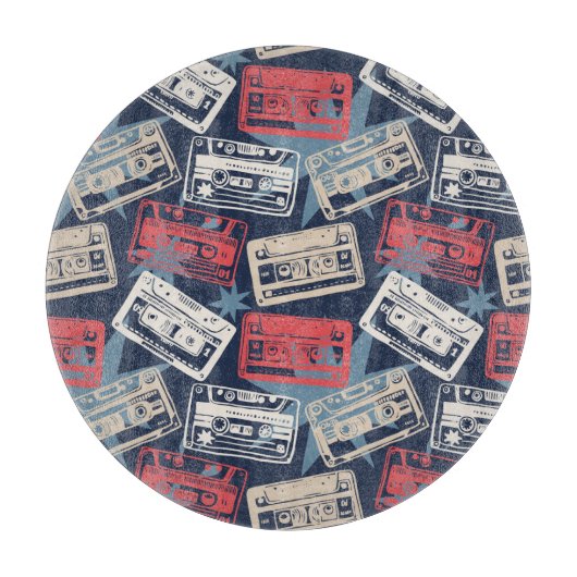 Alte Musikkassetten Vintag nahtlos Schneidebrett (Vorderseite)