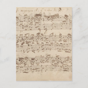 Alte Musiknote - Bach Music Sheet Postkarte