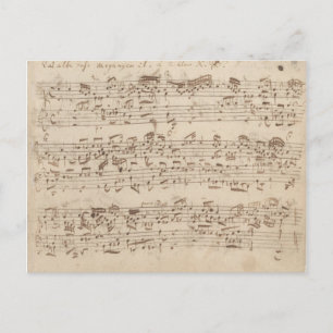 Alte Musiknote - Bach Music Sheet Postkarte