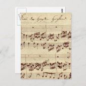 Alte Musiknote - Bach-Musikblatt Postkarte (Vorne/Hinten)
