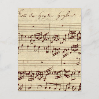 Alte Musiknote - Bach-Musikblatt Postkarte