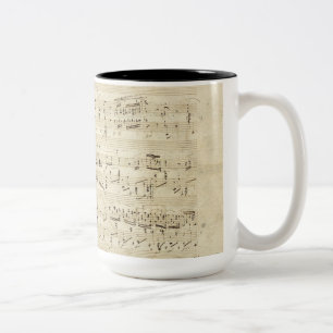 Alte Musiknote - Chopin-Musikblatt Zweifarbige Tasse