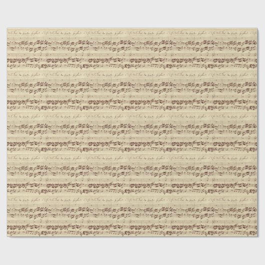 Alte Musiknoten - Bach-Musikblatt Geschenkpapier (Flach)