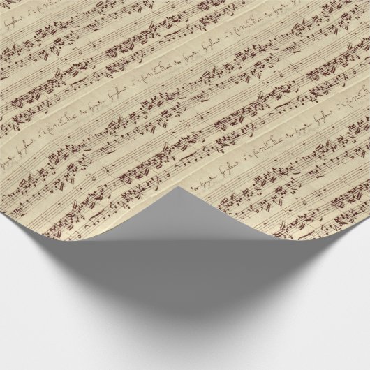 Alte Musiknoten - Bach-Musikblatt Geschenkpapier (Ecke)