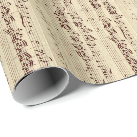 Alte Musiknoten - Bach-Musikblatt Geschenkpapier (Rolleneckpunkt)