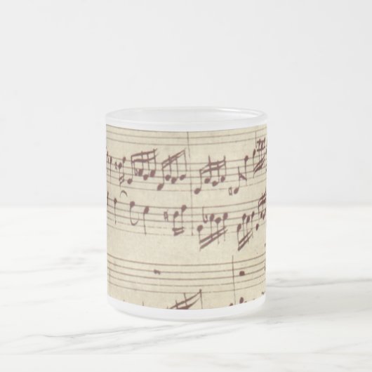 Alte Musiknoten - Bach-Musikblatt Mattglastasse (Mittel)