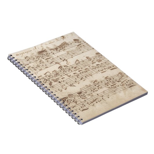 Alte Musiknoten - Bach-Musikblatt Notizblock (Rechte Seite)
