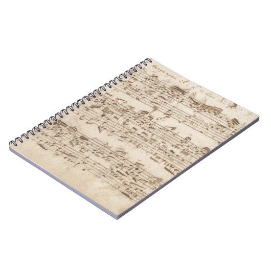 Alte Musiknoten - Bach-Musikblatt Notizblock (Linke Seite)