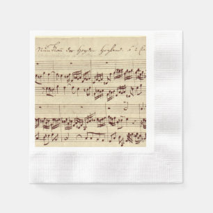 Alte Musiknoten - Bach-Musikblatt Serviette