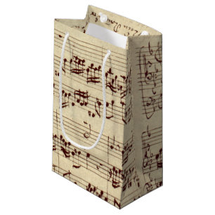 Alte Musiknoten - Bach Notenblatt Kleine Geschenktüte