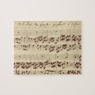 Alte Musiknoten - Bach Notenblatt Puzzle