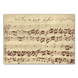 Alte Musiknoten - Bach Notenblatt Tischnummer