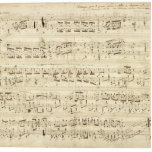 Alte Musiknoten - Chopin-Musikblatt Freistehende Fotoskulptur<br><div class="desc">Altes Musikblatt von Frederic Chopin. Original musikalische Notation dieses berühmten klassischen Komponisten.</div>