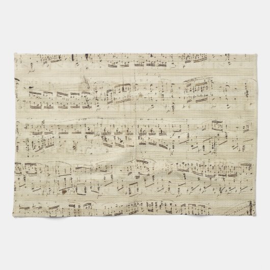 Alte Musiknoten - Chopin-Musikblatt Geschirrtuch (Horizontal)