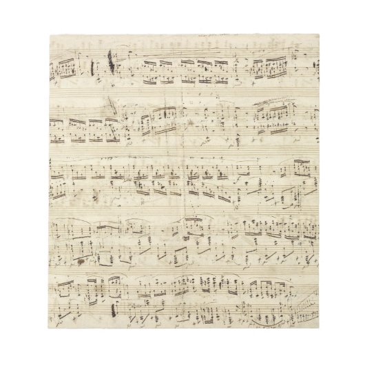 Alte Musiknoten - Chopin-Musikblatt Notizblock (Vorderseite)