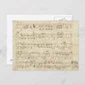 Alte Musiknoten - Chopin-Musikblatt Postkarte (Vorne/Hinten)