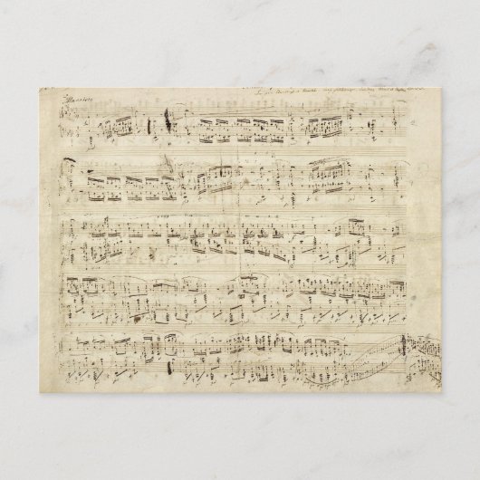 Alte Musiknoten - Chopin-Musikblatt Postkarte (Vorderseite)