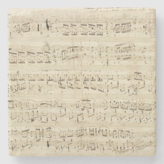 Alte Musiknoten - Chopin-Musikblatt Steinuntersetzer (Vorderseite)