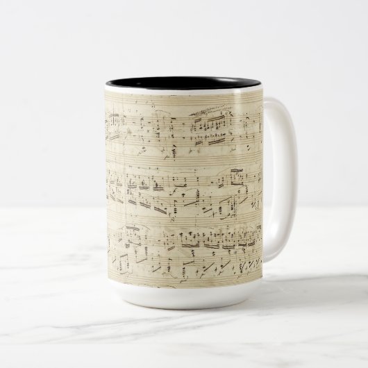 Alte Musiknoten - Chopin-Musikblatt Zweifarbige Tasse (VorderseiteRechts)