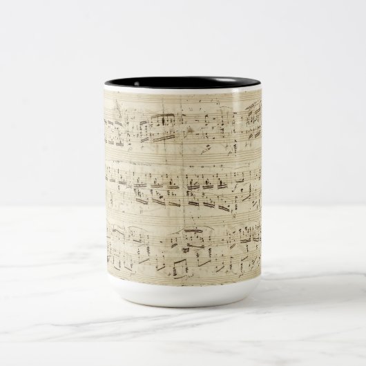 Alte Musiknoten - Chopin-Musikblatt Zweifarbige Tasse (Mittel)