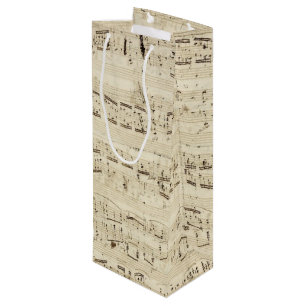 Alte Musiknoten - Chopin Notenblatt Geschenktüte Für Weinflaschen