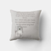 Alte Mutter Hubbard Cartoon Spaß in Grau Kissen (Rückseite)