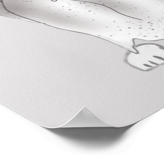 Alte Mutter Hubbard in Grau Poster (Ecke)