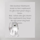Alte Mutter Hubbard in Grau Poster (Vorne)