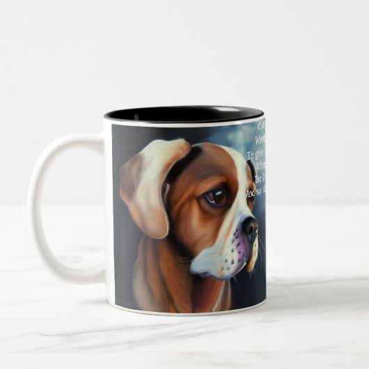 Alte Mutter Hubbard-Spaß Zweifarbige Tasse (Links)