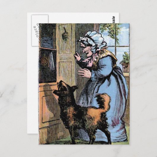 Alte Mutter Hubbard und ihr Hund Postkarte (Vorne/Hinten)