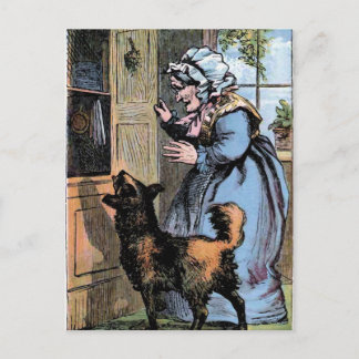 Alte Mutter Hubbard und ihr Hund Postkarte