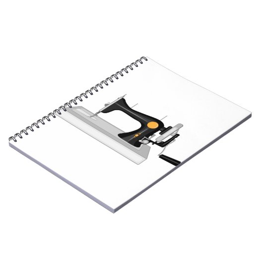 Alte Nähmaschine mit Handantrieb Notizblock (Linke Seite)