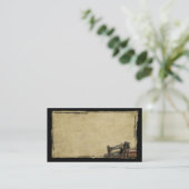 Alte Nähmaschine u. Gewebe-Prim Geschäfts-Karten Visitenkarte (Stehend Vorderseite)