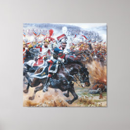 Alte Napoleonische Schlachtszene Malerei Leipzig Leinwanddruck