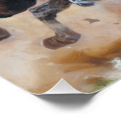 Alte Napoleonische Schlachtszene Malerei Leipzig Poster (Ecke)