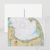 Alte nautische Karte der Cape Cod Bay (Vorne/Hinten)