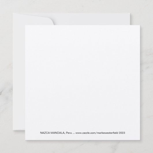 Alte Nazca Mandala, Peru. Karte (Rückseite)