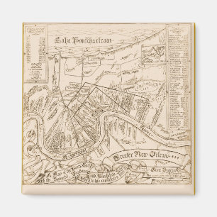 Alte New- Orleanskarte Magnet