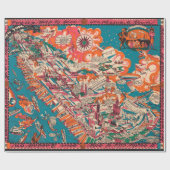 Alte New Yorker Stadtbildkarte (1925) Geschenkpapier (Flach)