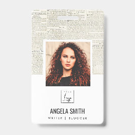 ALTE NEWSPAPER TEXTURE EMPLOYEE FOTO BARCODE NAME AUSWEIS