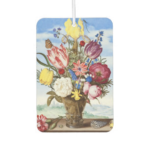 Alte niederländische Blumenstilleben des Goldenen Autolufterfrischer