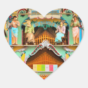 Alte niederländische Drehorgel Herz-Aufkleber