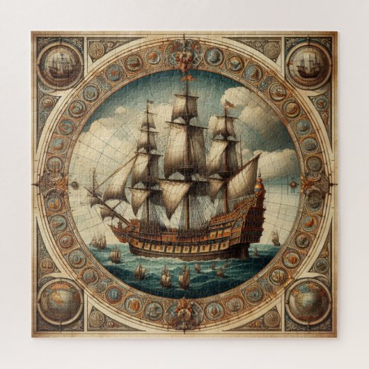 Alte niederländische (Niederlande) Saling Ships 2 Puzzle (Vertikal)