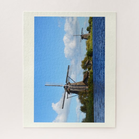 Alte niederländische Windmühlen Puzzle (Vertikal)