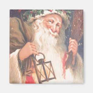 Alte Nikolaus mit Laterner Vintager Magnet