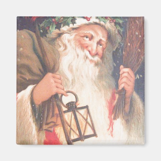 Alte Nikolaus mit Laterner Vintager Magnet (Vorne)