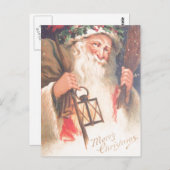 Alte Nikolaus mit Laterner Vintager Postkarte (Vorne/Hinten)