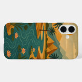 Alte Nile Mystique Pyramids Gold Aquamarin Case-Mate iPhone Hülle (Rückseite (Horizontal))