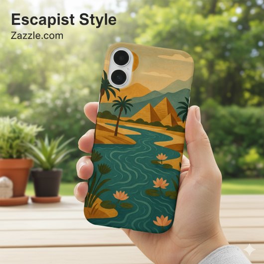 Alte Nile Mystique Pyramids Gold Aquamarin Case-Mate iPhone Hülle