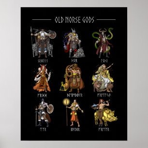 Alte nordische Gods Poster
